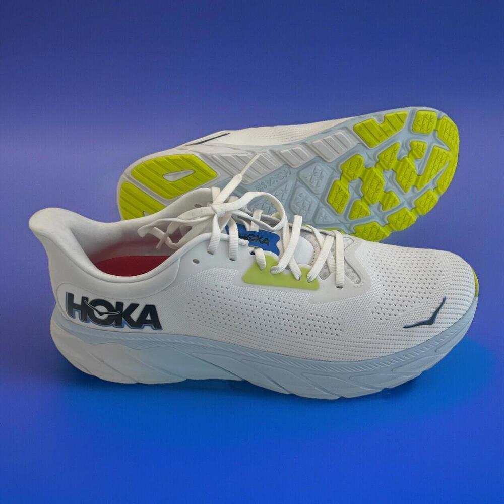 HOKA Arahi 7 Blanc De Blanc Virtual Blue BVR Mens Size 12 D - Picture 2 of 8